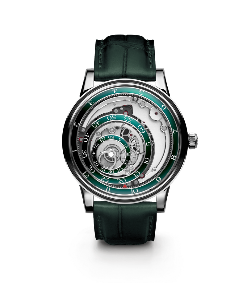 Trilobe Une Folle Journée, Rhodium Plated Green